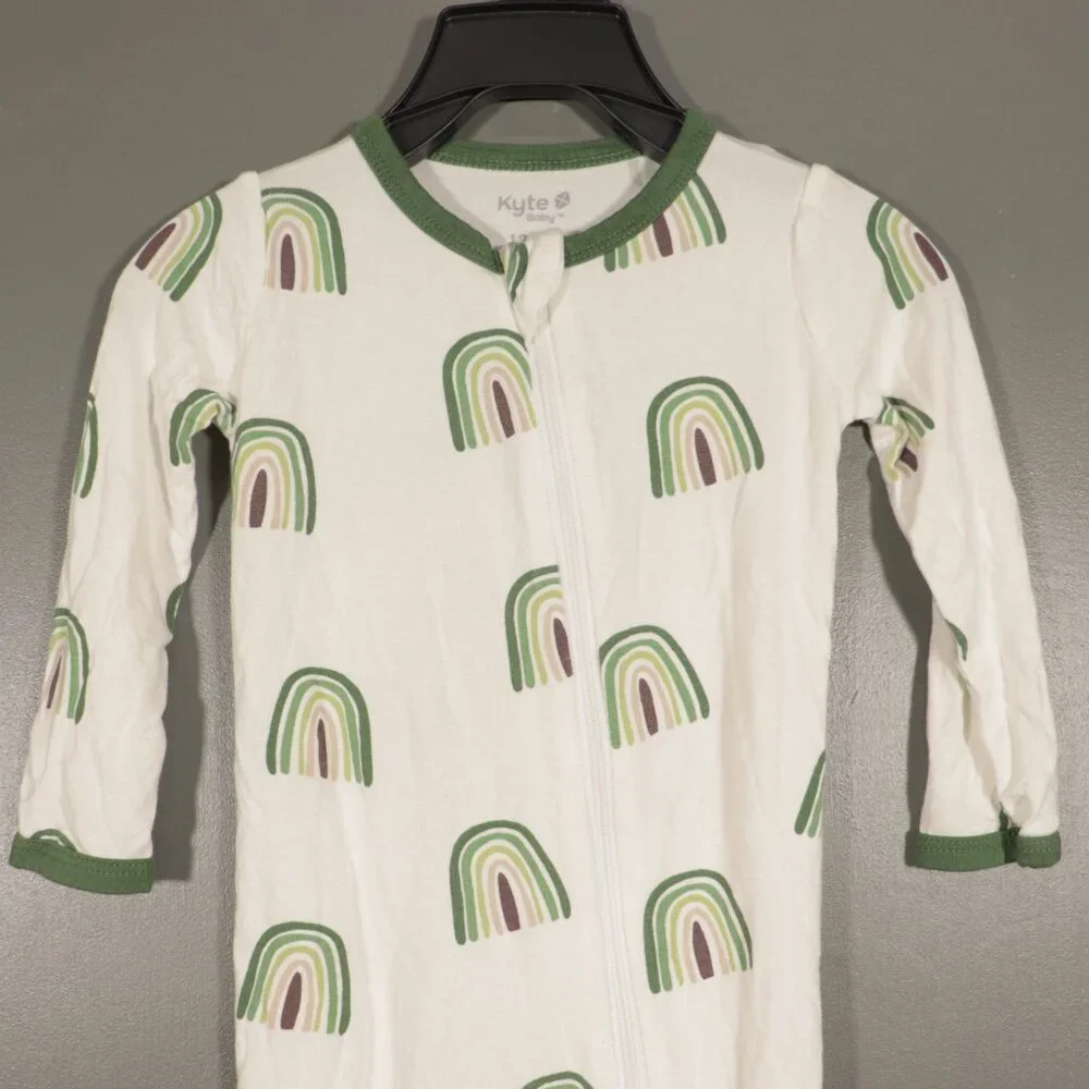 EUC Kyte Baby Green Rainbow Footie Size 6M-12M - Picture 7 of 9